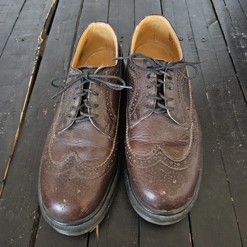 Dr. Martens Vintage Men's 9 Dark Brown Leather Oxfords Chunky Lace Up Shoes Y2K